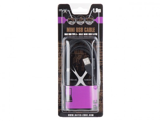 KABEL USB MINI(M)->USB-A(M) 2.0 1.8M