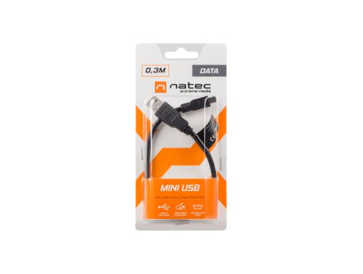 KABEL USB MINI(M)->USB-A(M) 2.0 0.3M