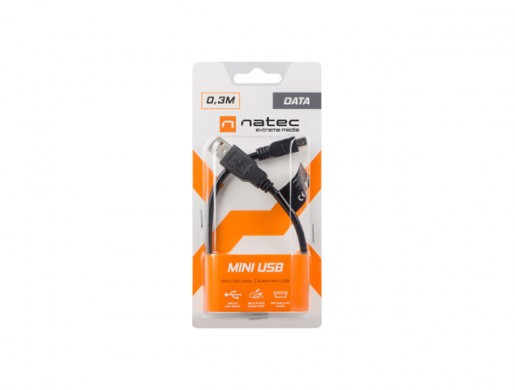 KABEL USB MINI(M)->USB-A(M) 2.0 0.3M