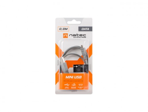 KABEL USB MINI(M)->USB-A(M) 2.0 0.9M