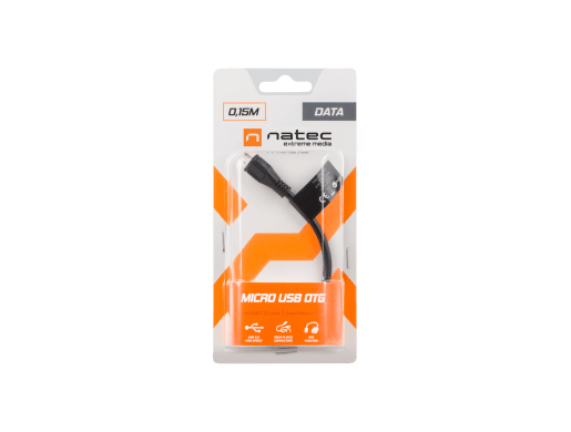 KABEL USB MICRO(M)->USB-A(F) 2.0 0.15M OTG