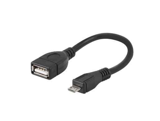 KABEL USB MICRO(M)->USB-A(F) 2.0 0.15M OTG