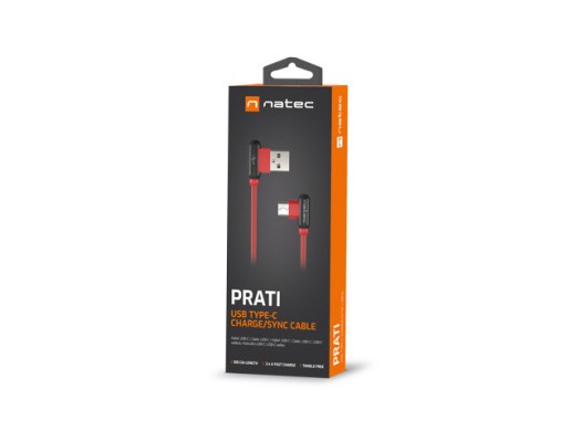 PRATI USB-C(M) KĄTOWY USB-A(M) 2.0 1M