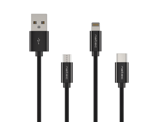 PRATI 3 W 1 USB-A-MICRO USB+USB-C+LIGHTNING